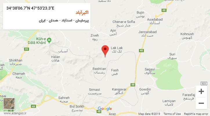 روستای اکبرآباد بر روی نقشه