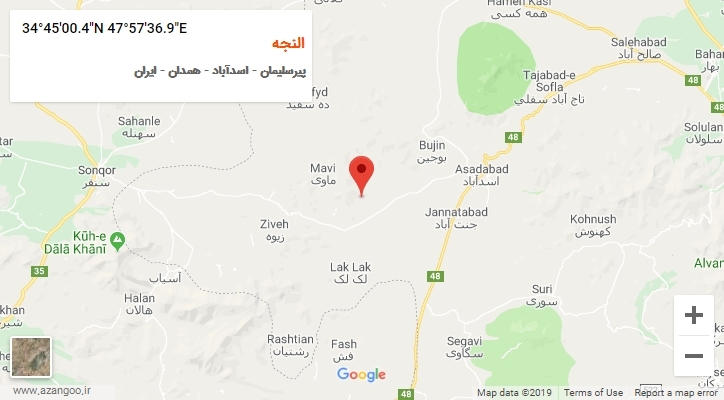 روستای النجه بر روی نقشه