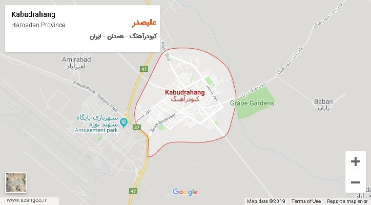 دهستان علیصدر بر روی نقشه