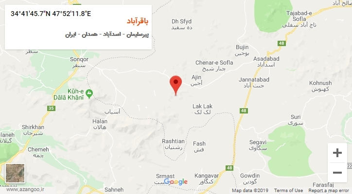 روستای باقرآباد بر روی نقشه