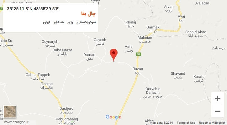 روستای چال بقا بر روی نقشه