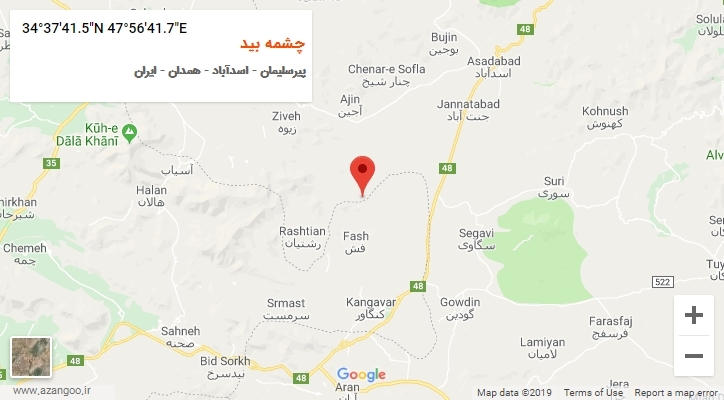 روستای چشمه بید بر روی نقشه