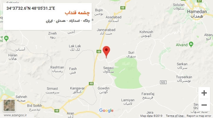 روستای چشمه قنداب بر روی نقشه