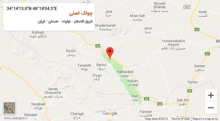 روستای چولک اصلی بر روی نقشه