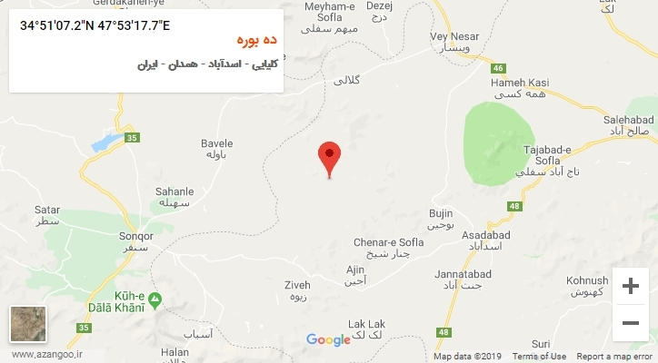 روستای ده بوره بر روی نقشه