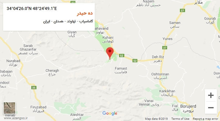 روستای ده حیدر بر روی نقشه