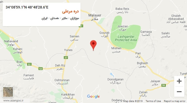 روستای دره مرعلی بر روی نقشه