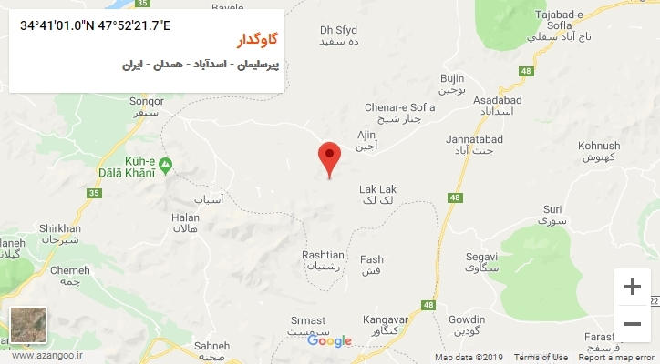 روستای گاوگدار بر روی نقشه