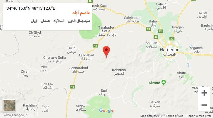 روستای قاسم آباد بر روی نقشه