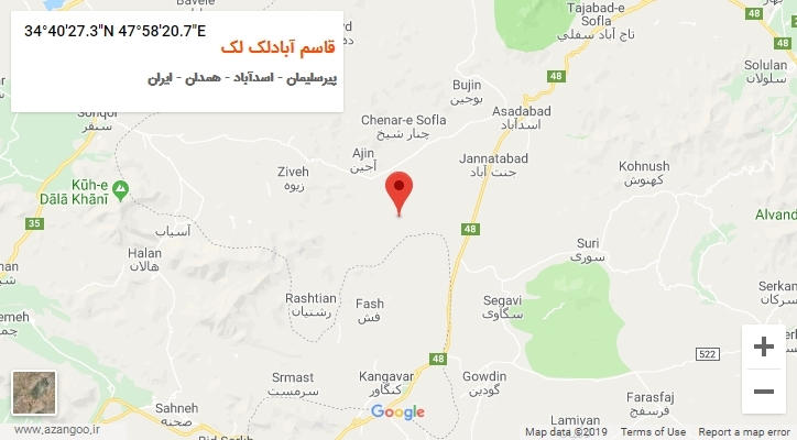 روستای قاسم آبادلک لک بر روی نقشه