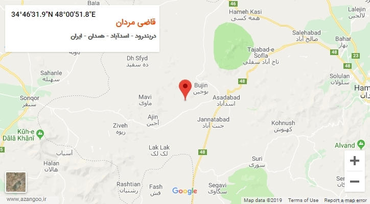 روستای قاضی مردان بر روی نقشه