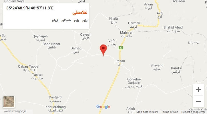 روستای غلامعلی بر روی نقشه