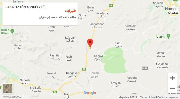 روستای قنبرآباد بر روی نقشه