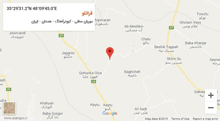 روستای قراتلو بر روی نقشه