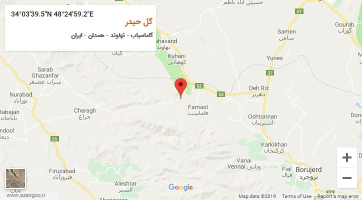 روستای گل حیدر بر روی نقشه