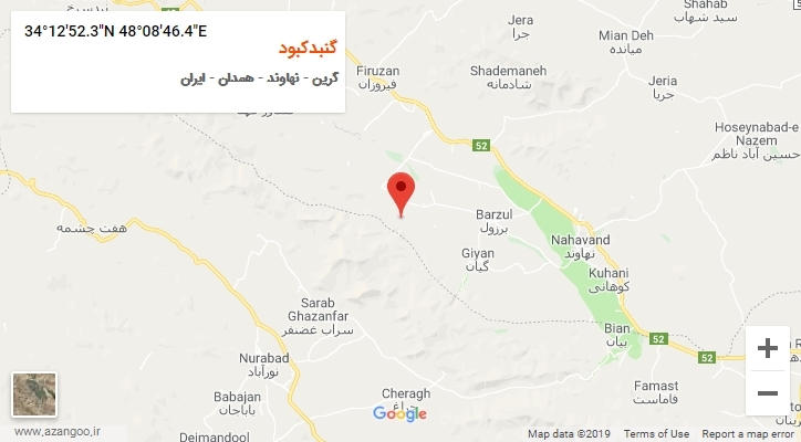 روستای گنبدکبود بر روی نقشه