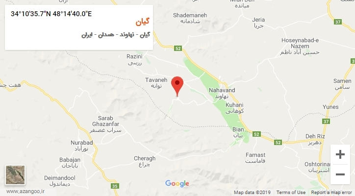 روستای گیان بر روی نقشه