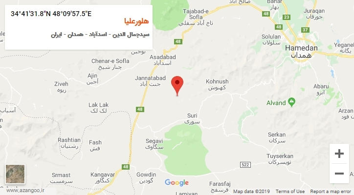 روستای هلورعلیا بر روی نقشه