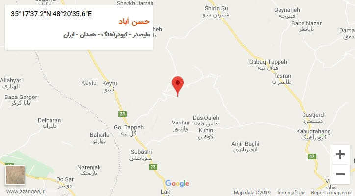 روستای حسن آباد بر روی نقشه