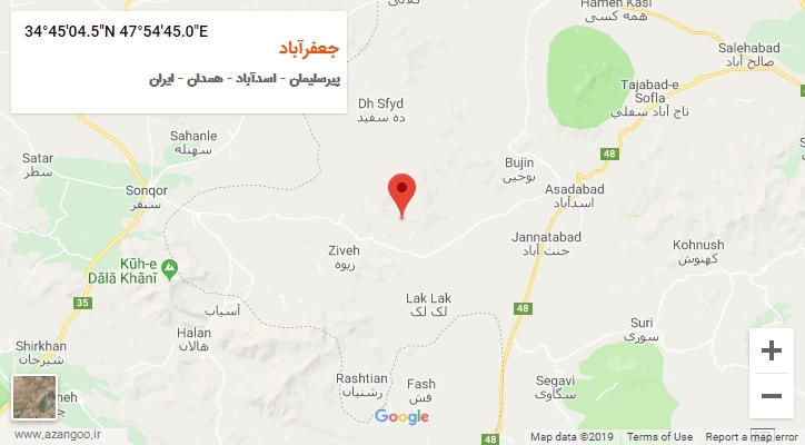 روستای جعفرآباد بر روی نقشه