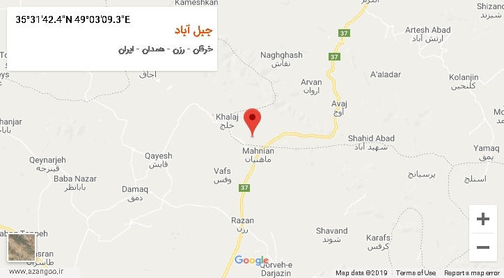 روستای جبل آباد بر روی نقشه