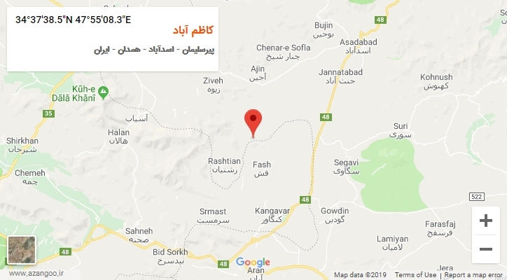 روستای کاظم آباد بر روی نقشه