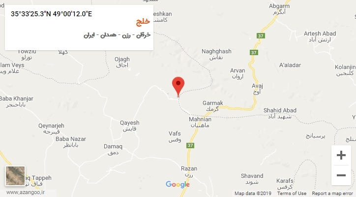 روستای خلج بر روی نقشه