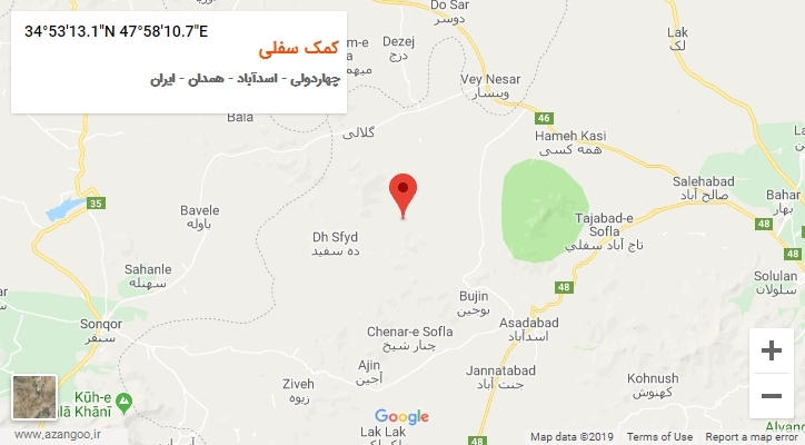 روستای کمک سفلی بر روی نقشه