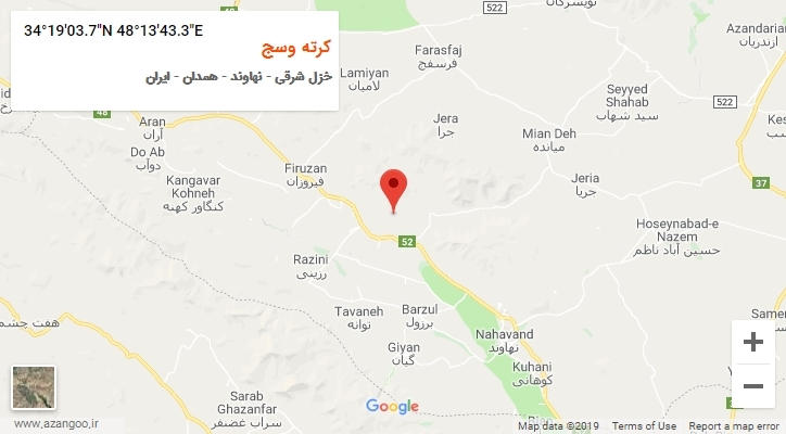 روستای کرته وسج بر روی نقشه