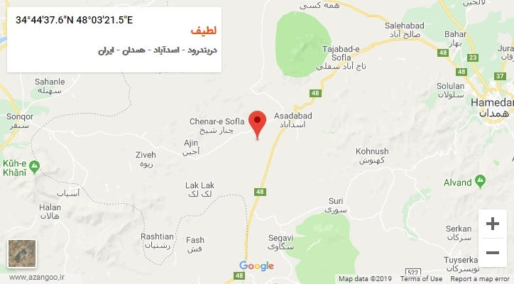 روستای لطیف بر روی نقشه