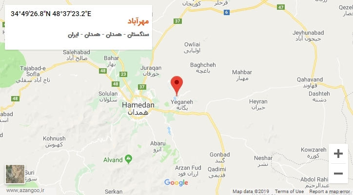 روستای مهرآباد بر روی نقشه