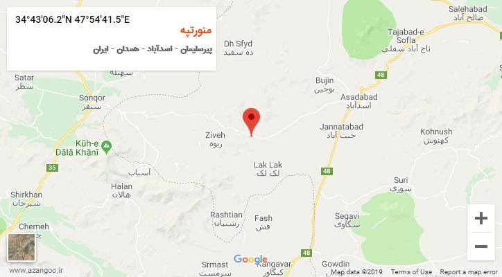 روستای منورتپه بر روی نقشه