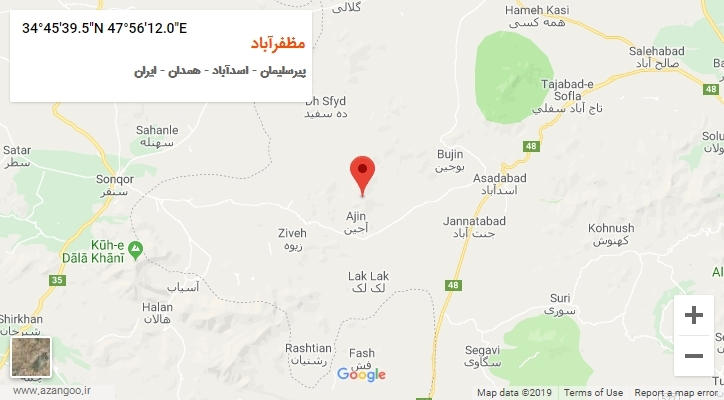 روستای مظفرآباد بر روی نقشه