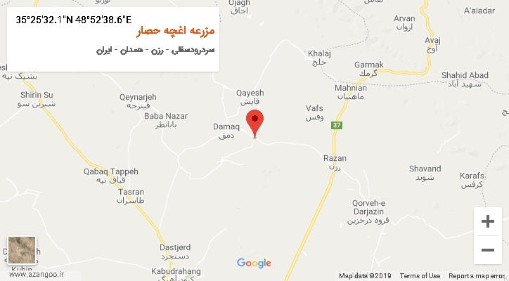 روستای مزرعه اغچه حصار بر روی نقشه