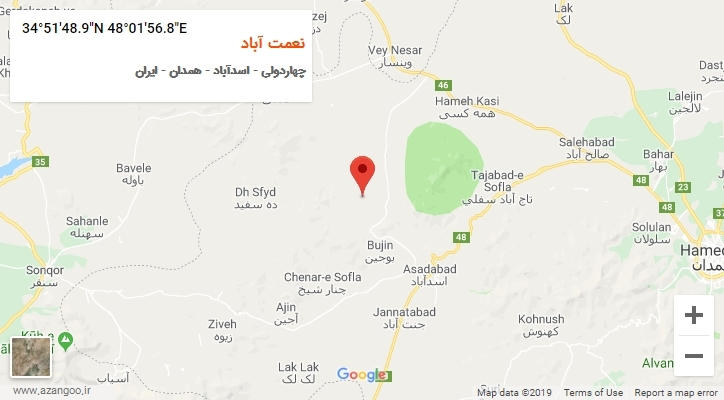 روستای نعمت آباد بر روی نقشه