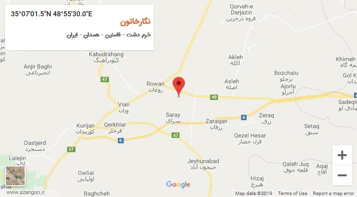 روستای نگارخاتون بر روی نقشه