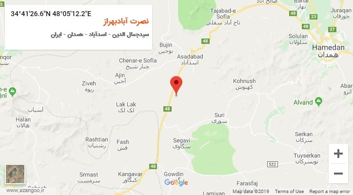 روستای نصرت آبادبهراز بر روی نقشه