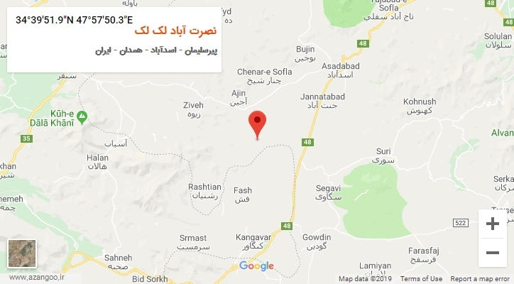 روستای نصرت آباد لک لک بر روی نقشه