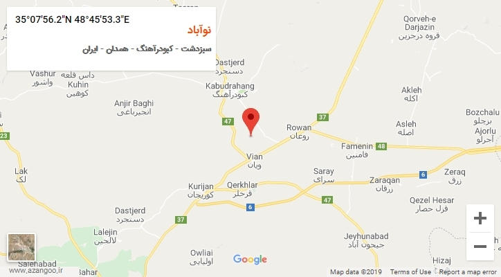روستای نوآباد بر روی نقشه