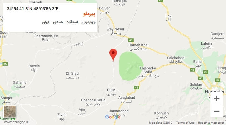 روستای پیرملو بر روی نقشه