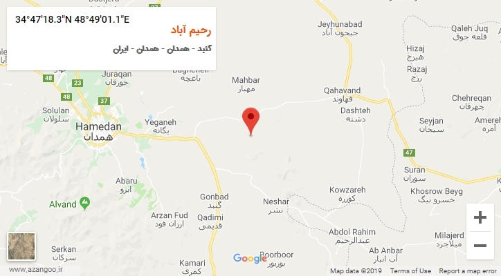 روستای رحیم آباد بر روی نقشه