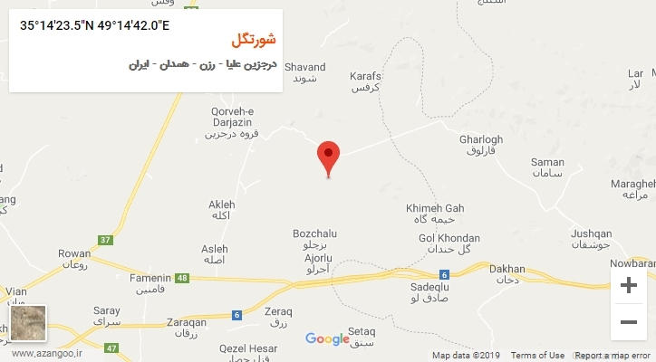 روستای شورتگل بر روی نقشه