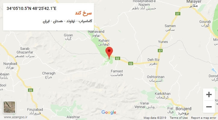 روستای سرخ کند بر روی نقشه
