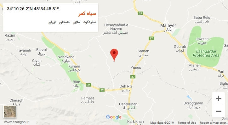 روستای سیاه کمر بر روی نقشه