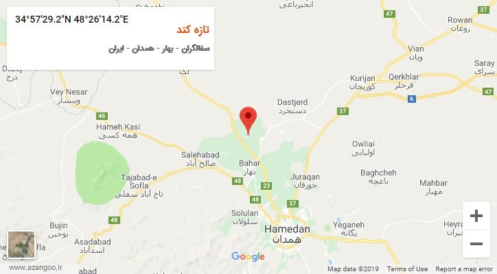 روستای تازه کند بر روی نقشه