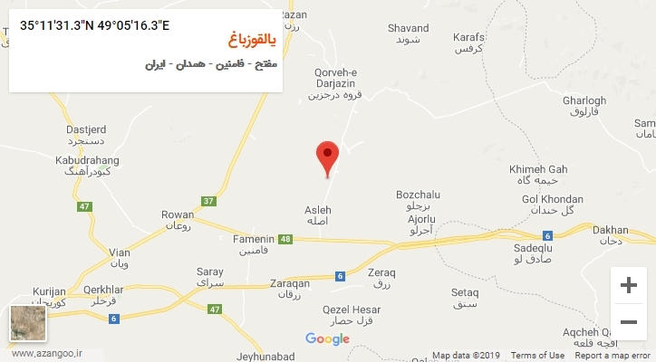 روستای یالقوزباغ بر روی نقشه