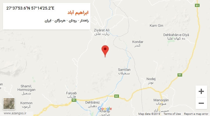 روستای ابراهیم آباد بر روی نقشه