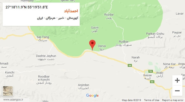 روستای احمدآباد بر روی نقشه