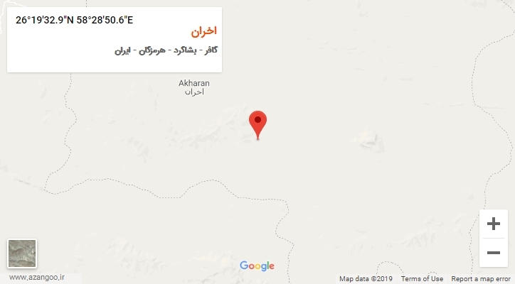روستای اخران بر روی نقشه