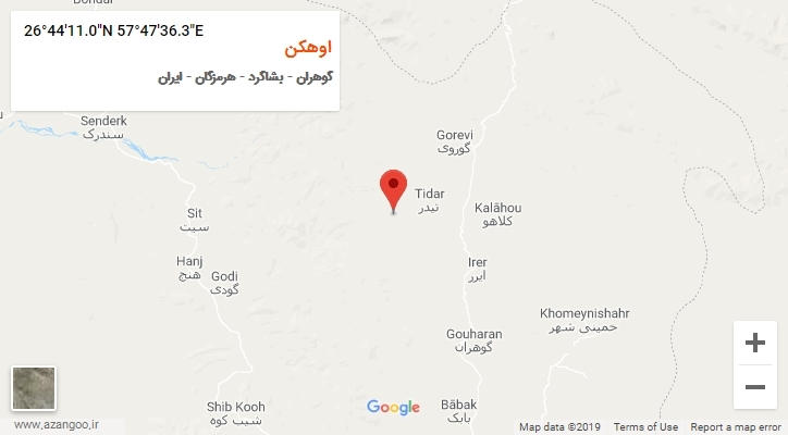 روستای اوهکن بر روی نقشه